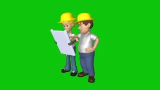 Constructor Manager Green Screen - Royalty Free No Copyright 4K