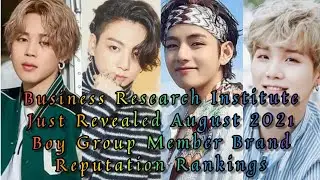 Kpop Boy Group Member Brand Reputation Rankings August 2021|BTS