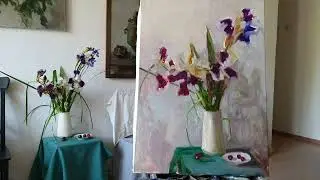 Ирисы и вишни.