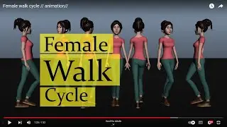 Female walk cycle // animation//