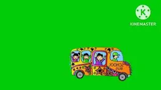 Moving  School Bus Green screen