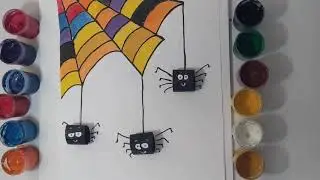 How to draw a Spiders on the web Real Easy? CREATIVE DRAWING HACKS FOR KIDS/AWESOME DRAWING TRICKS
