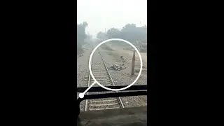 Live motorcycle hit with fastest train Near Gujranwala a crazy man left his bike and run away #yt