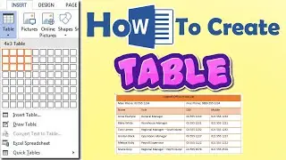 How to Create Table in Microsoft Word Urdu | Table in MS Word Urd