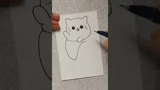 Cute Cat Drawing For Kids Step By Step | Cat and Banana Drawing 