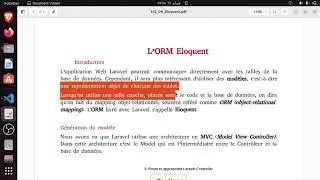Laravel9 V70 : L'ORM ELOQUENT (1)