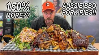 My Girlfriend Won So They Gave Me More!! “Royal” Aussie BBQ Ribs Challenge in Newcastle, Australia!!