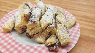 Blätter Nutellastangen, lecker und in 5 min im Backofen