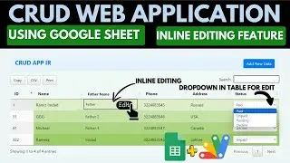 Google Web App - Bootstrap CRUD | Inline Editing Crud Web App | B17