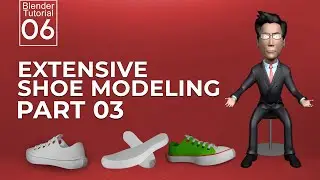 Extensive Shoe Modeling with Reference Images  | Blender | Part 03 | Tutorial 06 | HD