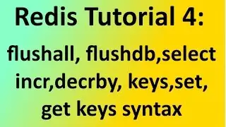 Redis Tutorial 4:flushall, flushdb, keys, incr, decrby select database syntax with example