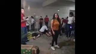 Simulação realística de desastres naturais feito pelos alunos do curso técnico de enfermagem.