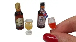 DIY Miniature ✫ Decoration wine bottles and cups ✫ Tutorial | Crafts