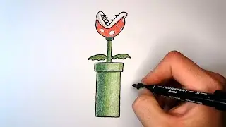 Как нарисовать растение-пиранья из Super Mario