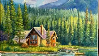 Пейзаж масляными красками.