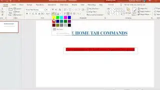 Using the commands in the Font group on the home tab to customise your presentation in ms PowerPoint