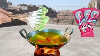 क्या होगा जब lollipop को गर्म तेल में डाल दें| lollipop vs hot oil