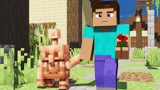 Copper Golem Gives A Flower To Steve [Minecraft Animation]