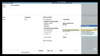 Stock item creation in tally