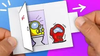 Легкая поделка из бумаги своими руками Амонг Ас | Лайфхаки для школы DIY