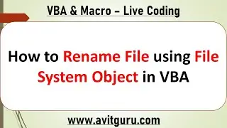 How to Rename File using File System Object in VBA
