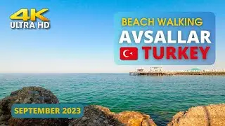4K 🇹🇷Turkiye. Alanya/Avsallar. Walking on the beach. September 2023  