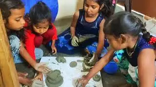 बच्चों ने बनाया मिट्टी का जन्मदिन केक और बर्तन//नई मिट्टी और नया तरीका//मिट्टी के खिलौने//