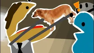 Jimbo eats a dog at work