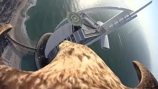 Flying eagle point of view #8 (Overflying The Burj Al Arab in Dubai)
