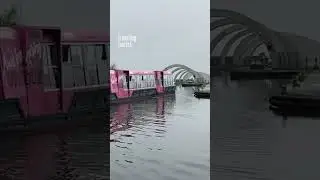 Tourist Canal Narrow Boats approaching the Falkirk Wheel 