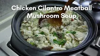 Chicken Cilantro Meatball Mushroom Soup