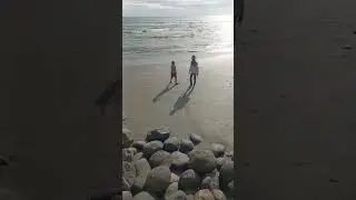 Nemenin Si Bocil Mencari Sesuatu di Pantai 