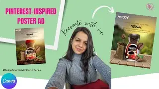 Nescafe Coffee Poster Ad on Canva | Pinterest Inspired | Canva Tutorial 2025