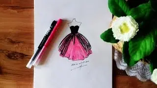 Schwarzes Kleid zeichnen