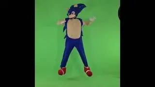 Соник на зелёном фоне, хромакей