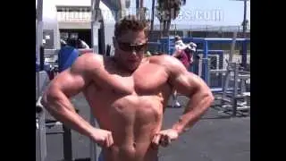 Charley the stunning bodybuilder/model works out on muscle beach part 2