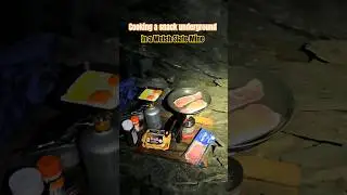 Cooking in a slate mine #mines #cooking #food #mining #bacon #eggs
