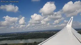 Ryanair 737-800 Landung am Flughafen Karlsruhe / Baden-Baden (FKB)