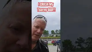 MOTORCYCLE CRASH!!!  my Tuareg 660 is a mess!  #motorcyclecrash #tuareg660 #outbackmotortek #lucky