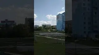 Вид города из окна на работе