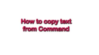 How to copy text from command prompt.
