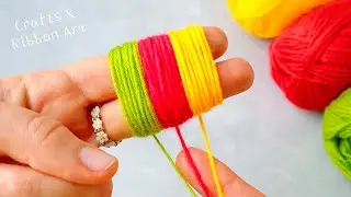 It's so Beautiful 💖🌟 Superb Woolen Flower Craft Ideas with Finger - Hand Embroidery Amazing Flowers