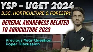 YSP UGET PYQ Discussion / YSP UGET Exam important Questions / Inspiring Agricon