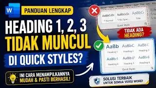 Cara Meampilkan Heading 1,2,3 di Ms Word