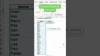 How to use the COUNTIF Formula #shorts