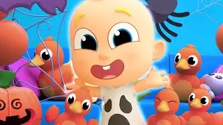 Five Little Ducks Play Hide and Seek Song 🦆😮 Halloween 🎃 Nursery Rhymes