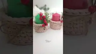 Подсвечники из трикотажной пряжи 