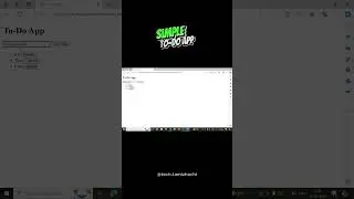 Made a Simple To-do app #coding #html #css #javascript #teechtamizhachi