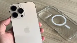 Hands on iPhone 16 Pro Max + Clear Case - Desert Titanium / PT-BR