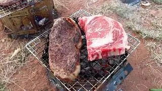 Camping Steaks on the Barbie 5